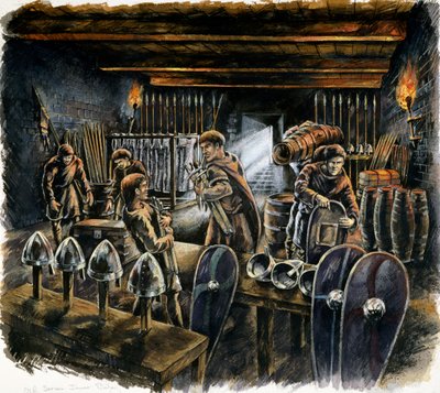 Gamle Sarum store tårn kælder, c1130, c1990-2010 af Peter Dunn