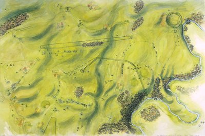 Stonehenge-landskab, c1600-tallet f.Kr., c1990-2010 af Peter Dunn