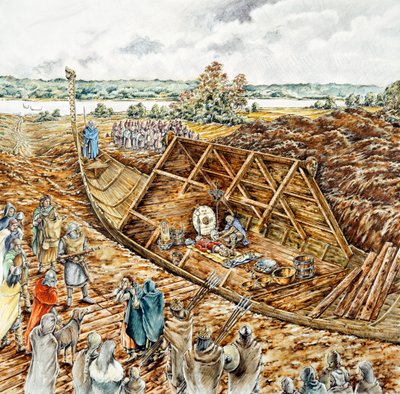Sutton Hoo skibsbegravelse, 7. århundrede, 1990-2010 af Peter Dunn
