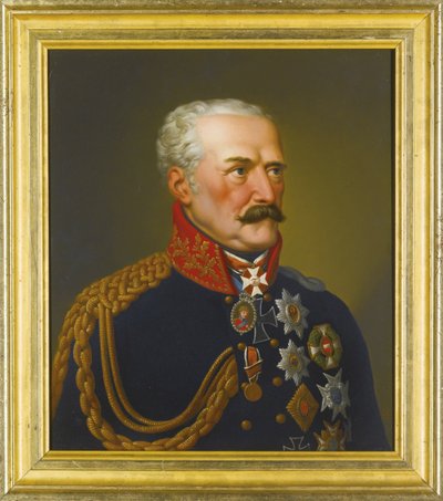 Gebhard Leberecht von Blucher, prins de Wahlstatt - Portræt af Gebhard Leberecht von Bluecher, Prins af Wahlstatt (1742-1819) af Stroehling, Eduard (1768-1826), - Olie på kobber, 36,5x31,5 - Privat samling af Peter Eduard Stroehling
