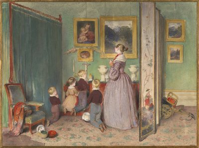 Aftenbønnen Ærkehertuginde Sophie med børn, 1839 af Peter Fendi