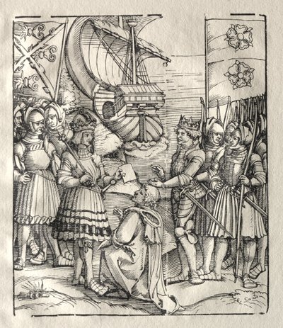 Maximilian slutter fred med Henry VII. af Peter Flötner