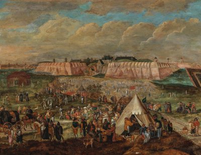 Spaniernes belejring i Antwerpen. af Peter Goetkind the Younger