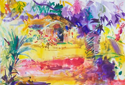 Gauguins Garden, 2011 (wc på papir) af Peter Graham (Contemporary)