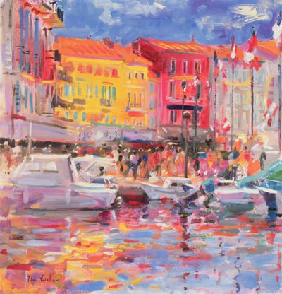 St Tropez havn, 2002 af Peter Graham (Contemporary)
