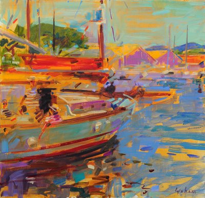 På dækket Saint Tropez af Peter Graham (Contemporary)