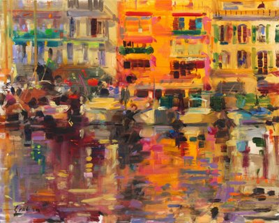 Riviera sommer af Peter Graham (Contemporary)