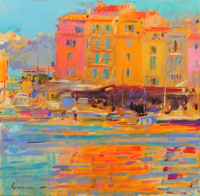 Saint Tropez refleksioner af Peter Graham (Contemporary)