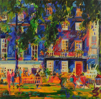 The Nightingale Sang, Berkeley Square, 2023 (olie på lærred) af Peter Graham