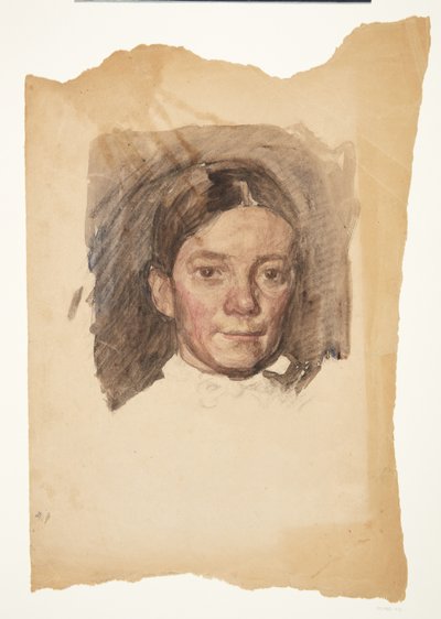 Portræt af kunstnerens hustru Elise af Peter Hansen