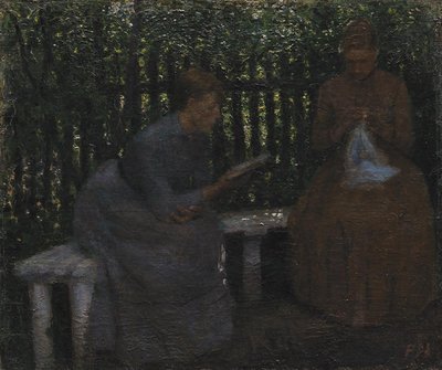 To unge piger i et lysthus af Peter Hansen