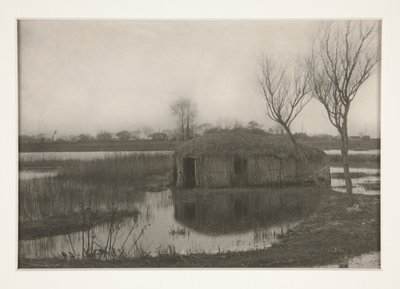 A Reed Boat-House, plade XXXI fra Life and Landscape on the Norfolk Boards af Peter Henry Emerson