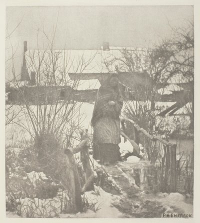 A Slippery Path - Winter Scene (Norfolk) af Peter Henry Emerson