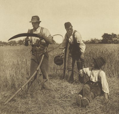 I Barley-høsten, Suffolk, 1888 (fotogravure) af Peter Henry Emerson