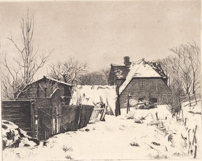 Vinterlandskab med hus af Peter Vilhelm Ilsted