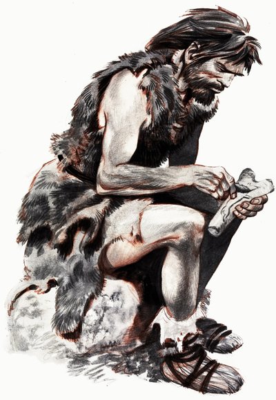 Hulemand, der skærer en knogle af Peter Jackson