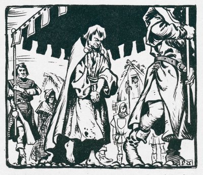 Kong Henrik II gør bod for mordet på Thomas A Becket (litografi) af Peter Jackson