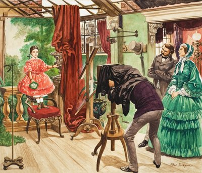 Nineteenth Century Photography Session (gouache på papir) af Peter Jackson