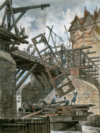 Nonesuch House bliver opført på den gamle London Bridge af Peter Jackson