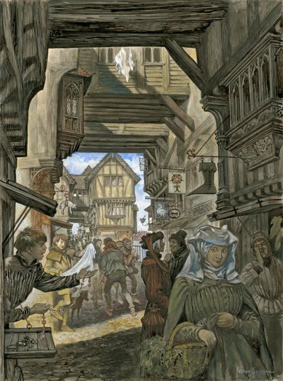 Shopping på den gamle London Bridge af Peter Jackson