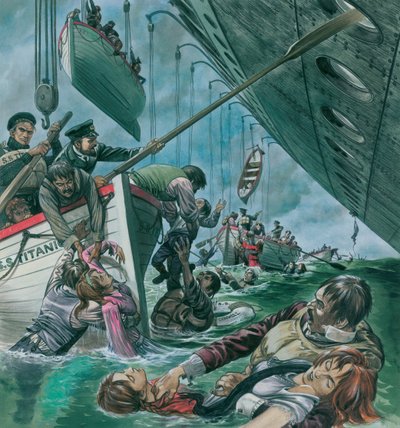 The Sinking of the Titanic (gouache på papir) af Peter Jackson