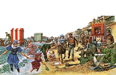 Victoriansk strandscene af Peter Jackson