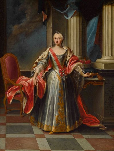 Portræt af Maria Anna Sophia af Sachsen 1728-1797, kurfyrste af Bayern. af Peter Jacob Horemans