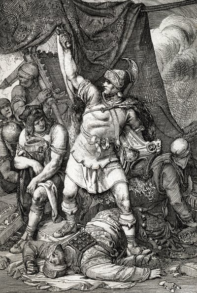 Roman Antiquite: "" Erobringen af Jerusalem""" skildring af romernes belejring af Jerusalem i 70 e.Kr., byen er plyndret af kejser Titus