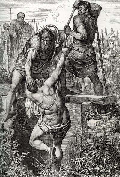 Den byzantinske kejser Zenon (425-491) vendte tilbage til Konstantinopel fik usurpatoren Flavius Basiliscus (Basilisk) spærret inde med sin familie, 477 (død af Basiliscus indesluttet i en tør cisterne, for at dø af eksponering, af romersk kejser Zeno, 477 af Peter Johann Nepomuck Geiger