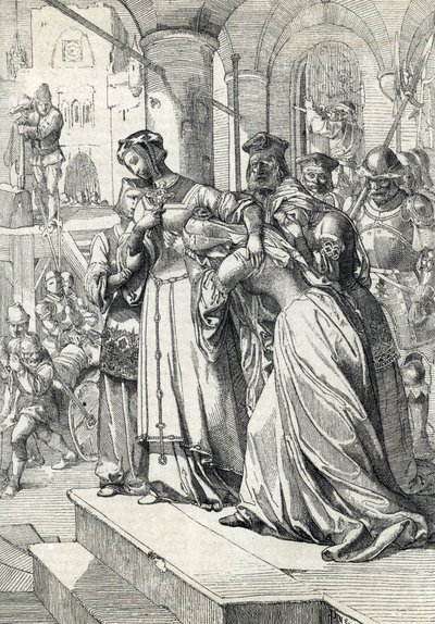 Henrettelsen af Lady Jane Gray (Jeanne Grey) (1537-1554) Jane Gray blev henrettet i 1554 ved Tower of London (henrettelse af Lady Jane Grey) Fjertegning fra Anton Zieglers "Historische Memorabilian des In-und Auslandes" af Peter Johann Nepomuck Geiger