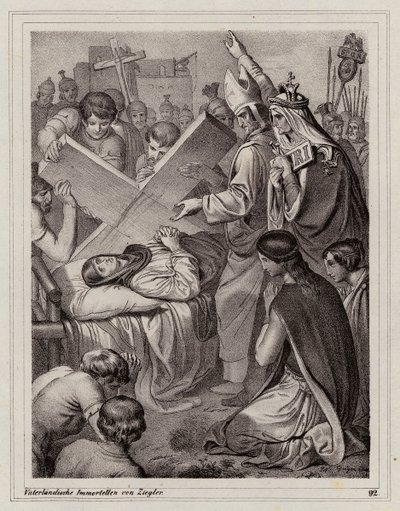 Sankt Helena og opdagelsen af det sande kors, 325 (kobberstik) af Peter Johann Nepomuk Geiger