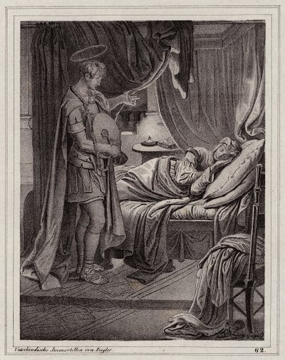Valerias vision af Sankt Florian (kobberstik) af Peter Johann Nepomuk Geiger