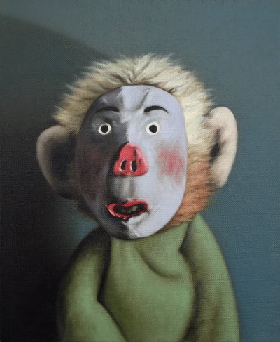 Abe i grisemaske, 2005 af Peter Jones