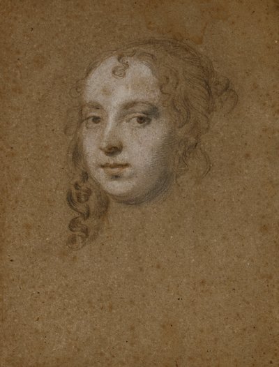 Portræt hoved af en dame, af Peter Lely