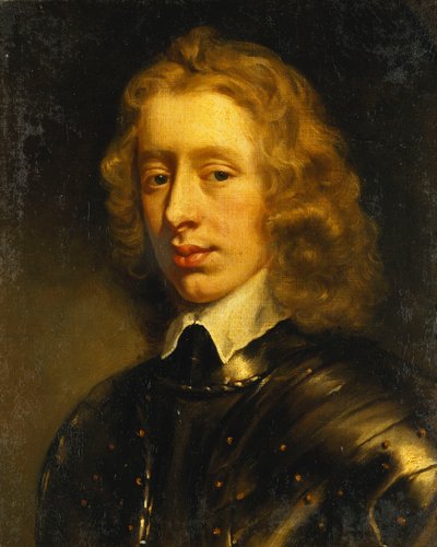 Portræt af en ung herre, menes at være hertugen af Richmond, bustelængde, iført rustning, ca. 1650 af Peter Lely