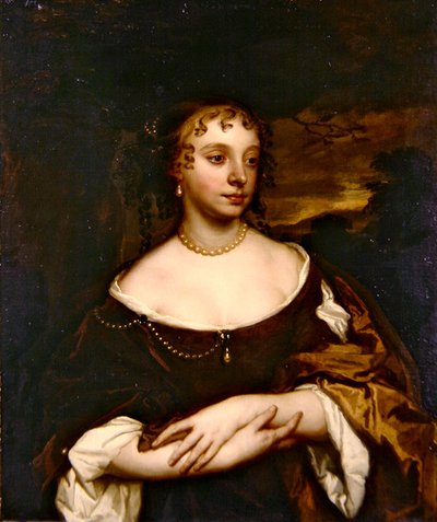 Portræt af en ung dame (olie på lærred) af Peter Lely