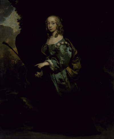 Portræt af en ung pige i grønt (olie på lærred) af Peter Lely