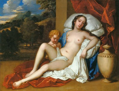 Portræt af en ung kvinde (enten Barbara Villiers eller Nell Gwyn) og et barn, som Venus og Amor af Peter Lely