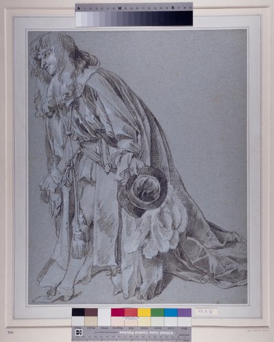 Ærbødig figur (kridt på papir) af Peter Lely
