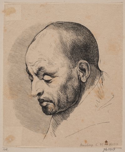 Hovedet af en skaldet mand af Peter Ludvig Meisling