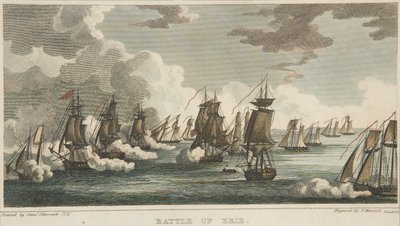 Battle of Erie, pub. 1816 af Peter Maverick