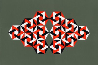 Hexagrammer, 2009 (akryl på lærred) af Peter McClure