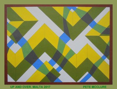 UP AND OVER, 2017, AKRYL PÅ PAPIR af Peter McClure