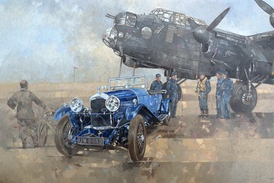 Able Mable and the Blue Lagonda (olie på lærred) af Peter Miller