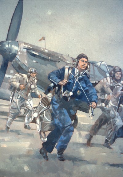 Scramble for the Skies (olie på lærred) af Peter Miller