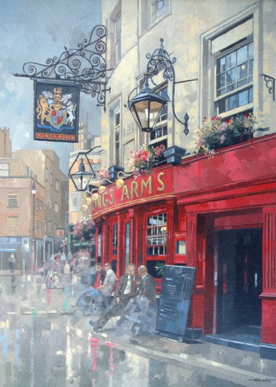 The Kings Arms, Shepherd Market, London (olie på lærred) af Peter Miller