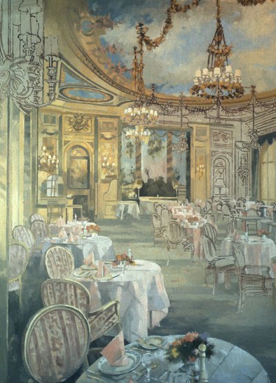 The Ritz Restaurant (olie på lærred) af Peter Miller