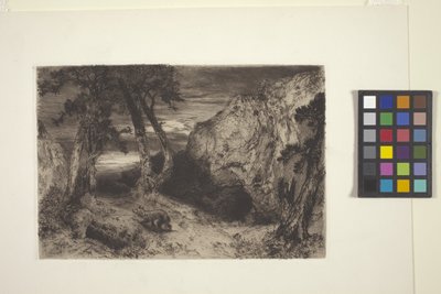 Twilight In Arizona (ætsning og malet sandpapir) af Peter Moran