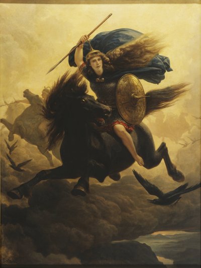 Les valkyries - The Walkueren (Valkyrien), by Arbo, Peter Nicolai (1831-1892). Oil on canvas af Peter Nicolai Arbo