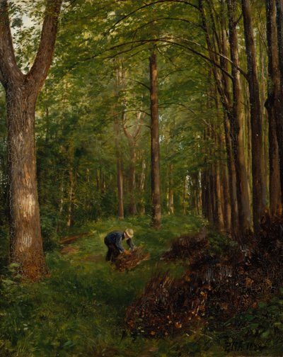 Old popler, section of Gulskov garden af Peter Nicolai Arbo